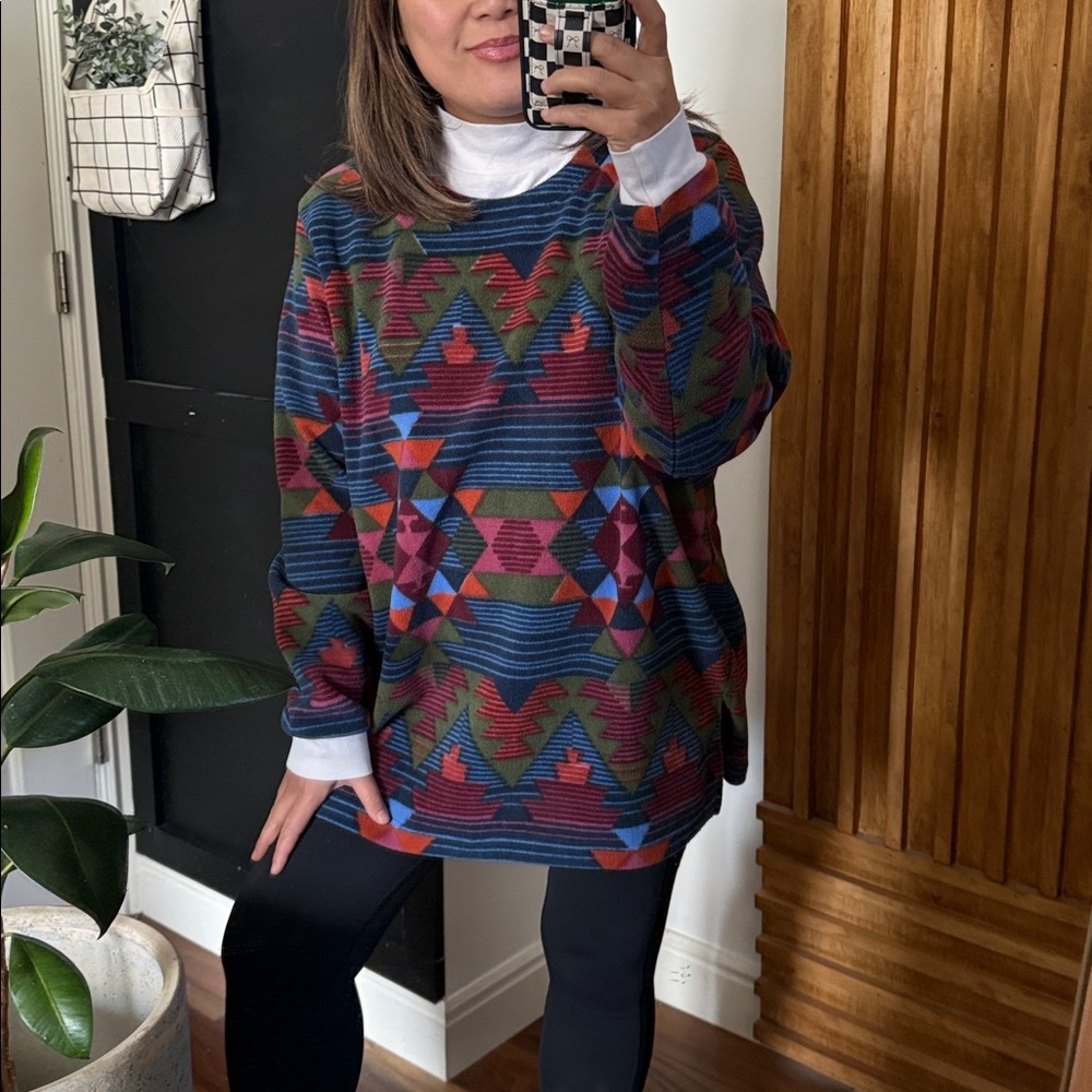 Vintage Blair Sweater Fleece Pullover Long Sleeve Southwestern. Large Unisex - Picture 9 of 10